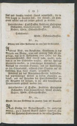 No. 21. Straßb. den 2ten Reifmonat im zweyten Jahr der Republik
