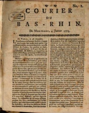 Courier du Bas-Rhin. 1775