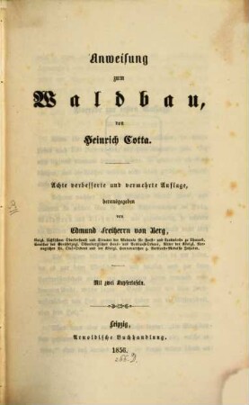Anweisung zum Waldbau
