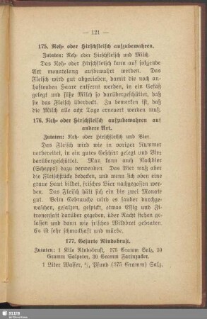 175. Reh- oder Hirschfleisch aufzubewahren