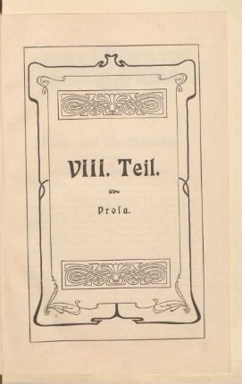 Viii. Teil. Prosa