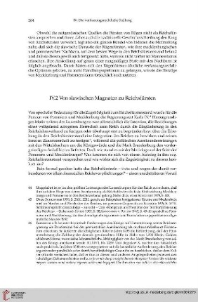 IV.2 Von slawischen Magnaten zu Reichsfürsten