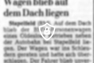 Wagen blieb auf dem Dach liegen