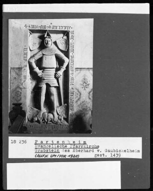Wandepitaph für Eberhard Stoltz von Gaubickelheim (gestorben 1439)