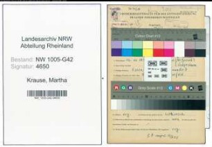 Entnazifizierung Martha Krause , geb. 12.11.1896 ()
