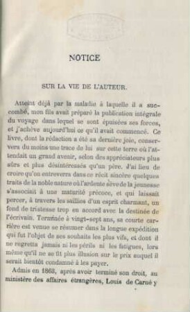 Notice sur la vie de l'auteur
