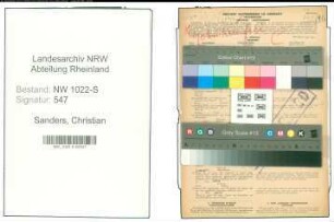Entnazifizierung Christian Sanders , geb. 21.09.1901 (Verwaltungsangestellter)