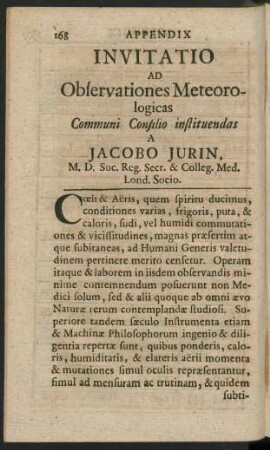 Invitatio Ad Observationes Meterologicas ...