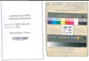 Entnazifizierung Franz Bernemann , geb. 01.11.1901 (Bergmann)