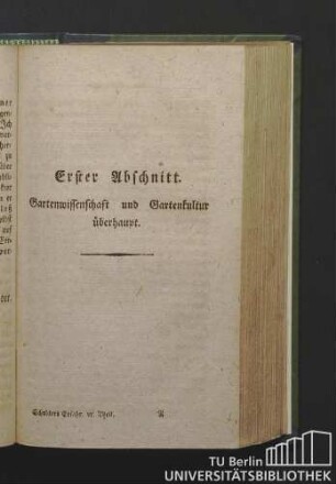 Erster Abschnitt. Gartenwirtschaft und Gartenkultur überhaupt.
