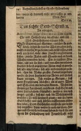 342-347, Das sechste Send-Schreiben.