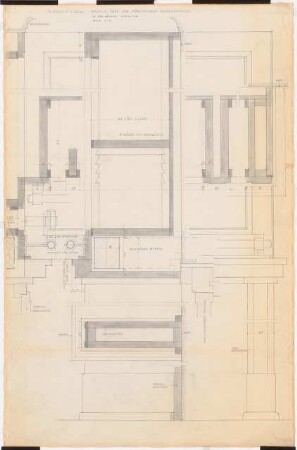 Preußischer Landtag, Berlin Umbau zum »Haus der Flieger«: Akademie für Luftfahrtforschung, Bibliothek Raum 113-114 (Regale): Details 1:1