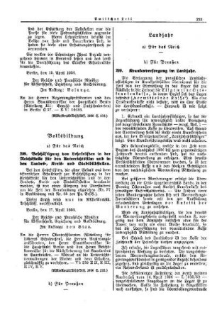 Krankenversorgung im Landjahr : [Landjahr] ; [Für Preußen] ; [Amtliche Erlasse] ; [Amtlicher Teil]