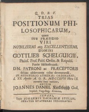 Trias Positionum Philosophicarum