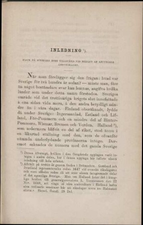 Inledning. Blick På Sveriges Inre Tillstånd Vid Medlet Af Sjuttonde Århundradet.