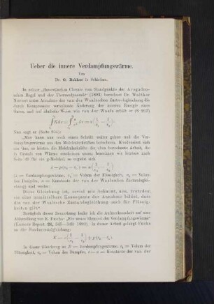 Ueber die innere Verdampfungswärme