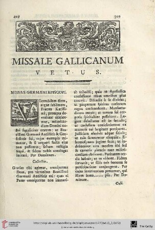 Missale Gallicanum vetus