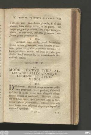 Sectio V. De Modo Textus Iuris Allegandi Allegatosque Legendi Et Evolvendi.