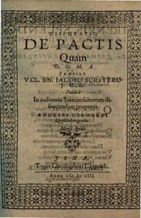 Disputatio De Pactis