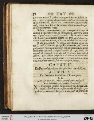 Caput II: De Propositionibus Simplicibus modalibus