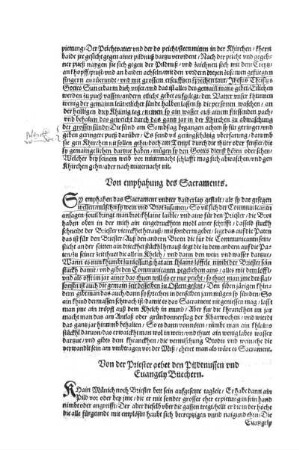 Von emphahung des Sacraments
