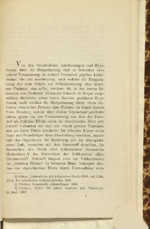 Ueber den Einfluss desinficirender Mittel auf die Blutgerinnung im lebenden Organismus : Von Eduard Hohnhorst. (Inaugural-Dissertation.)