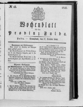 Nr. 42, Ausgabe vom 17. Oktober 1840