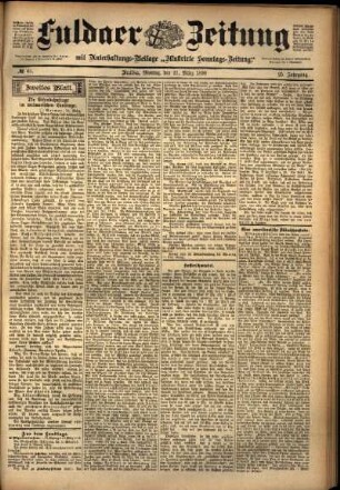 Zweite Ausgabe vom Montag, den 21. März 1898.