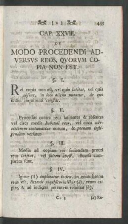 Cap. XXVIII. De Modo Procedendi Adversus Reos, Quorum Copia Non Est