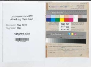 Entnazifizierung Karl Krieghoff , geb. 28.02.1908 (Bergmann)