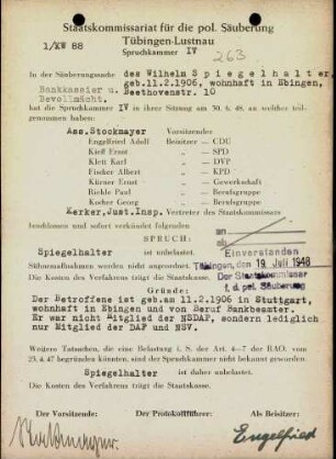 Spiegelhalter, Wilhelm