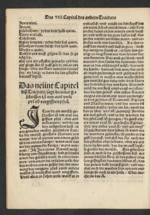 Das neünt Capitel ... sagt da ainer geschossen ist mit ainem verlipten oder vergifften pfeil.