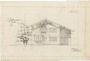 Gsaenger, Gustav; Lenggries (Bayern); Landhaus Dr. Mulfinger, Landhaus Joedicke - Landhaus Joedicke, Ostseite (Ansicht)