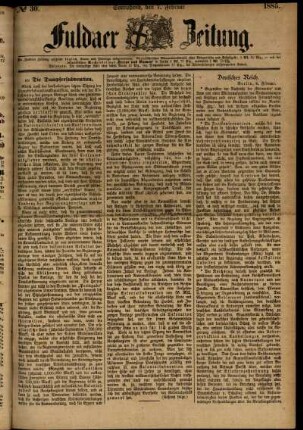 Ausgabe vom Samstag, den 07. Februar 1885.