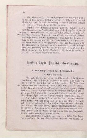 Zweiter Theil: Physische Geographie