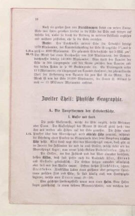 Zweiter Theil: Physische Geographie