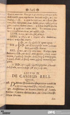 Lectio IX. De Casibus Reliqvis.