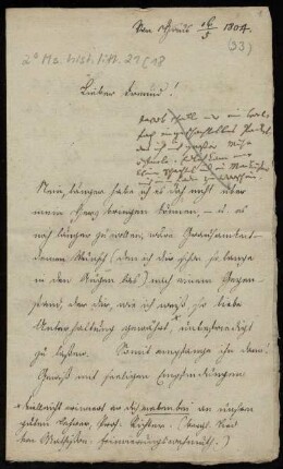 Brief von Jacob Grimm an Paul Wigand