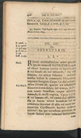 Tit. XIV. De Sepulturis