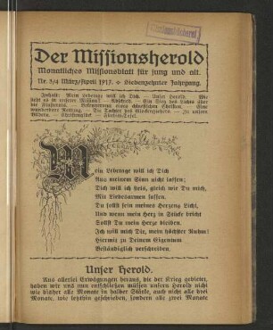 Nr. 3/4, März/April 1917