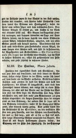 XLIII. Der Seelöwe, Phoca jubata.