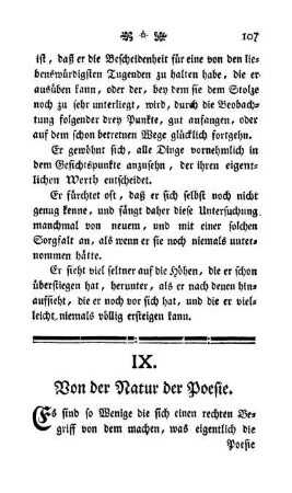 IX. Von der Natur der Poesie