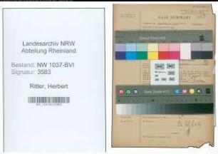 Entnazifizierung Herbert Ritter , geb. 15.07.1903 (Betriebsleiter)