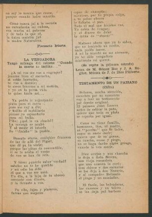 Testamento de un Paisano : (Cifra)