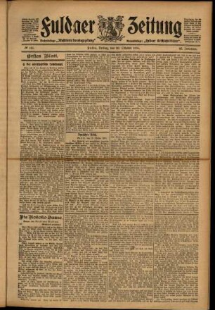 Erste Ausgabe vom Freitag, den 20. Oktober 1905.