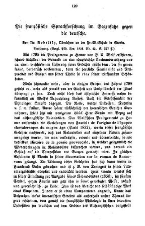Die französische Sprachforschung im Gegensatze gegen die deutsche : Fortsetzung