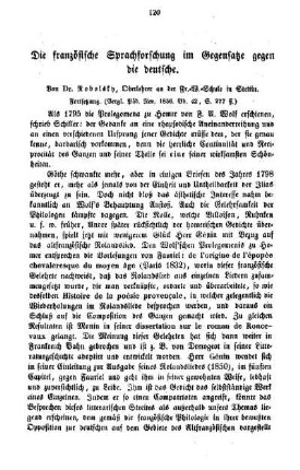 Die französische Sprachforschung im Gegensatze gegen die deutsche : Fortsetzung