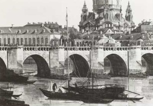 Dresden vom rechten Elbufer unterhalb der Augustusbrücke : Canaletto: Dresden vom rechten Elbufer unterhalb der Augustusbrücke, 1748