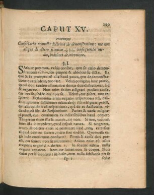 Caput XV. continens Consectaria nonnulla doctrinae de demonstratione: nec non aliqua de altero scientiae ... consequendae medio, videlicet de inventione.