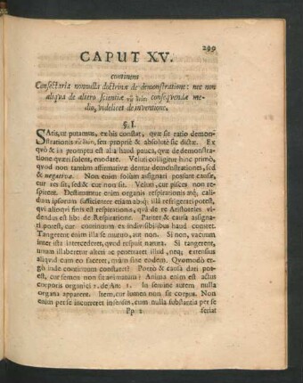 Caput XV. continens Consectaria nonnulla doctrinae de demonstratione: nec non aliqua de altero scientiae ... consequendae medio, videlicet de inventione.